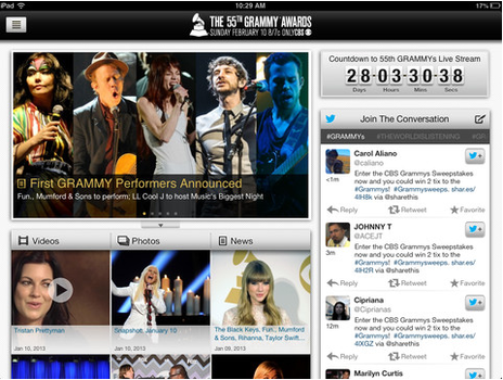 use the official grammys app for ios to watch the grammy awards - richmond ipad 